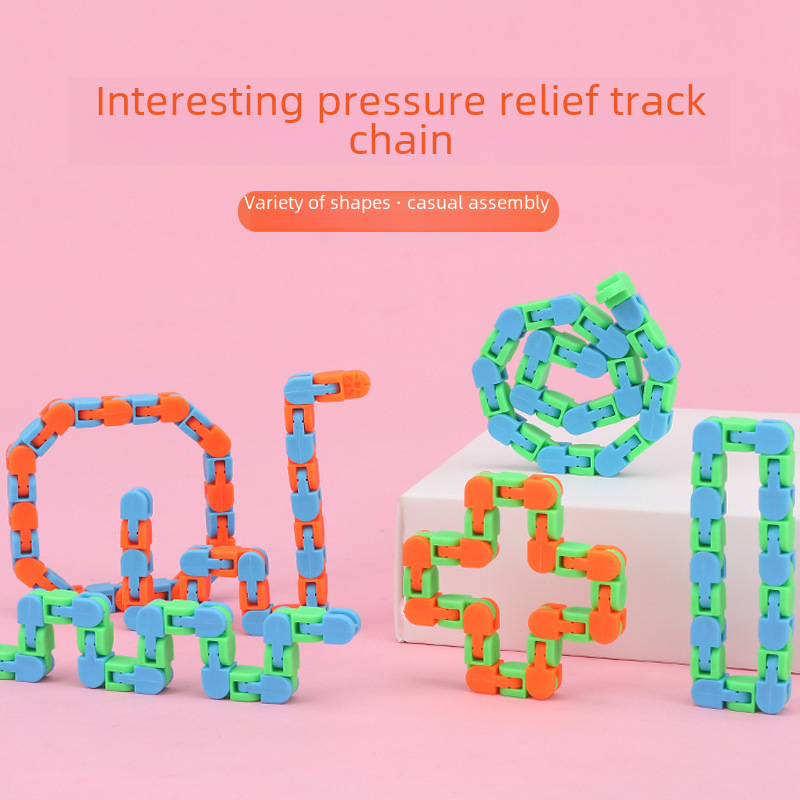 Stress Reduction Chain Wacky Tracks Fluid Bracelet Bicycle Track Chain Building Blocks Decompression Chain