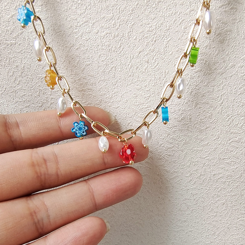 Fashion Flower Alloy Pearl Plating Choker