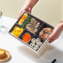 高档一次性四格五格餐盒食品级外卖打包盒快餐盒定制分区便当盒
