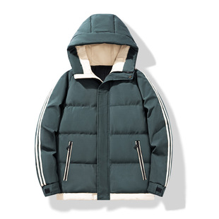 Men's down Jacket Winter Warm Thickeneded Cotton Jacket Hooded Pure Color Korean Style Men's Cotton Jacket Factory Customized