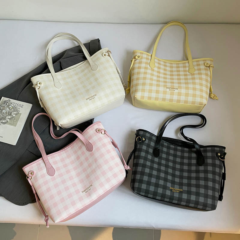 Este año popular nicho bolso a cuadros mujeres 2025 nueva moda versátil bolso de hombro de gran capacidad bolso de viaje
