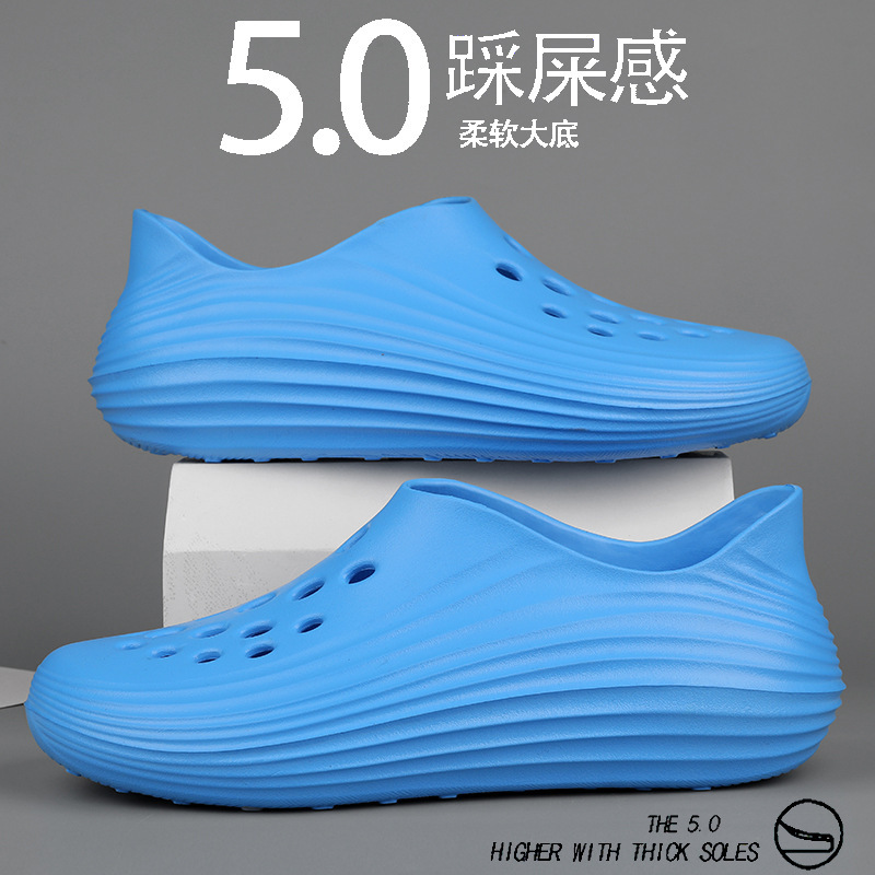 Large Size Sports Sandals for Men in Summer, Fashionable and Breathable Clogs, Non-Slip Outer Wear, Driving and Wading Beach Shoes