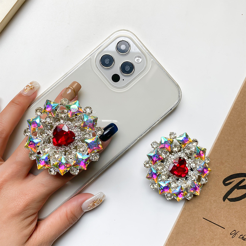 Support d'airbag de téléphone en strass de style Instagram coréen, bureau luxueux et portable, support paresseux, coussin d'air_voghion.com