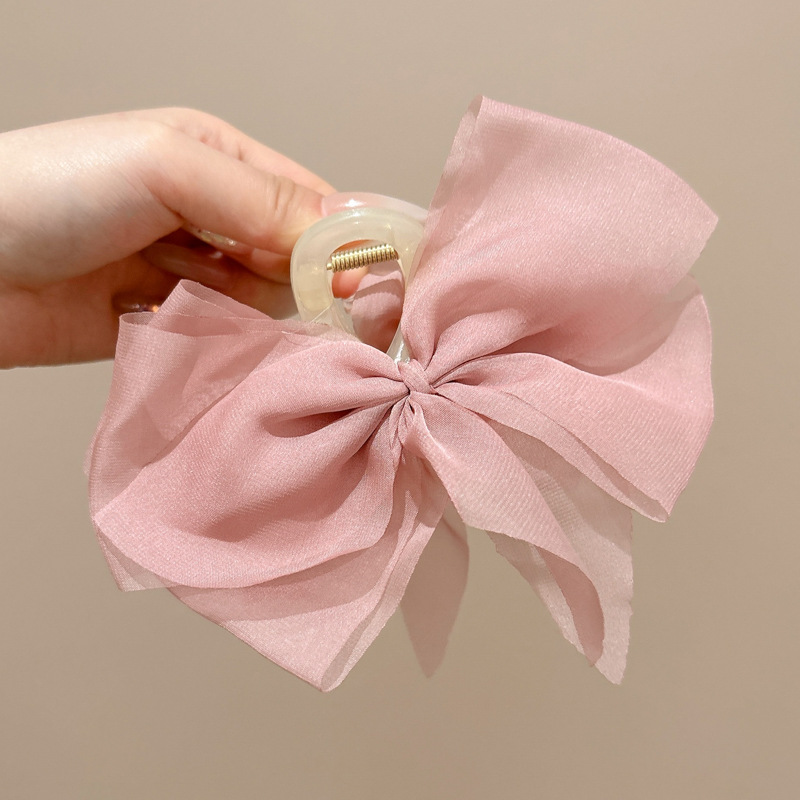 Clip de agarre de lazo de súper hada, parte posterior de la cabeza llena, pinza para el cabello, clip para el cabello de princesa, tocado de clip de tiburón de sentido avanzado