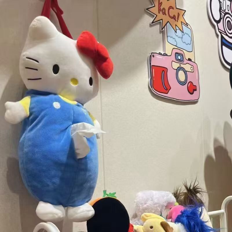 HelloKitty caja de toallas para gatos encantadora caja de almacenamiento para automóviles muñeca sala de estar toallas para regalo de cumpleaños