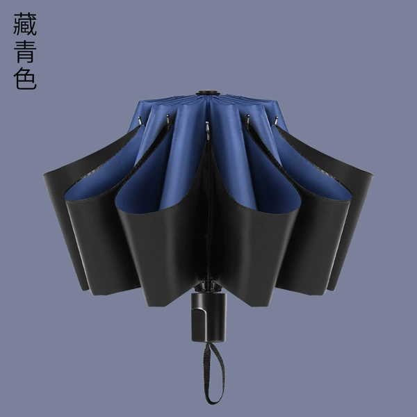 8-bone manual folding navy blue