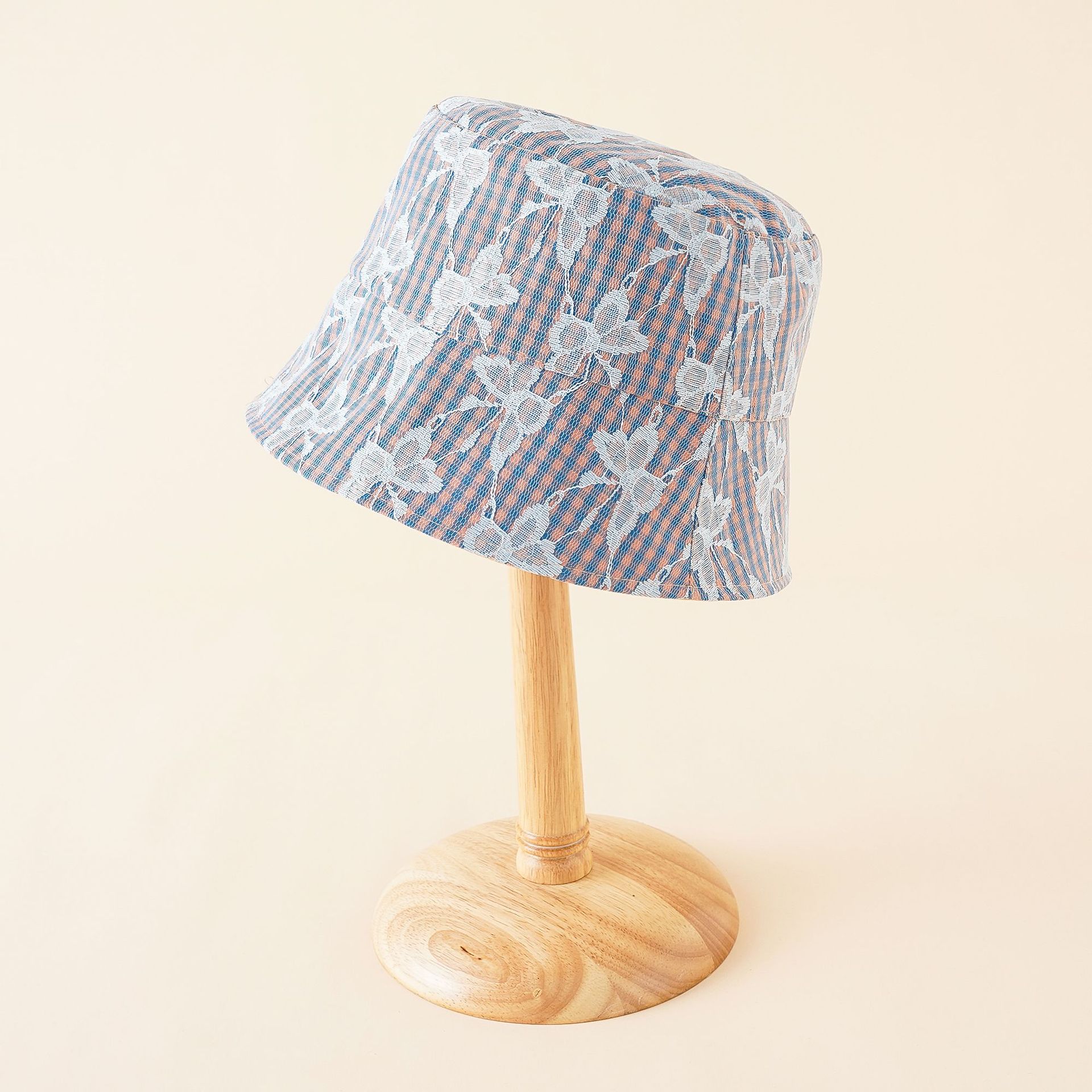 Corea del Sur sombrero de Dongdaemun de las mujeres de estilo coreano de moda a cuadros de color a juego sombrero de pescador japonés británico de doble cara sombrero de lavabo pequeño