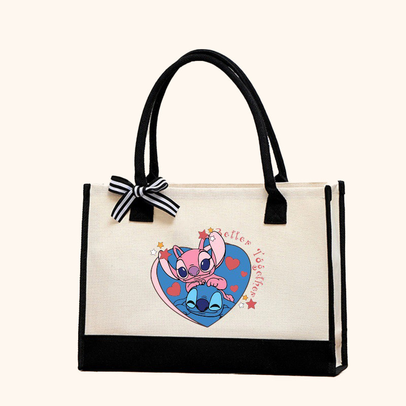 Bolso Tote con estampado de patrón Stitzi de moda en contraste transfronterizo Bolso de hombro doble en blanco y negro de gran capacidad Arte de alta gama