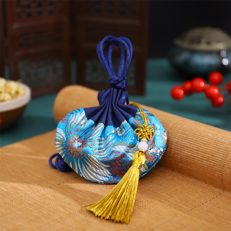 Dragon Boat Festival bolsita estilo antiguo bolsa de loto accesorios Hanfu adornos bolsa vacía embalaje Halter portátil coche colgando aromaterapia repelente de mosquitos