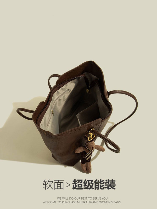 高级质感包包春夏复古大容量单肩包新款潮软皮百搭通勤托特包|undefined