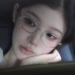 日系金丝方框眼镜女近视可配度数小脸复古银边防蓝光窄框眼镜架