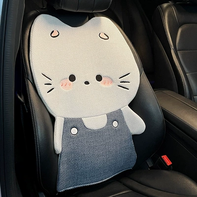 Four Seasons Linen Car Seat Cushion Seat cushion, seat cover - four-seasons-linen-cute-cat-gray-backrest-single-no-specifications