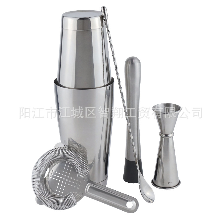 Juego de mezclas para cócteles de acero inoxidable del fabricante, vaso medidor Boston, pinzas para hielo, utensilios para té con leche, juego de mezclas image 9