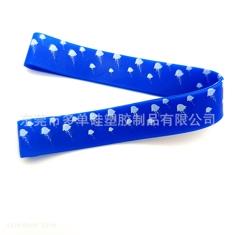 Barra de playa de flores de impresión en color transfronterizo 30CM bridas de silicona verano fruta animal patrón 2.5CM bridas al por mayor