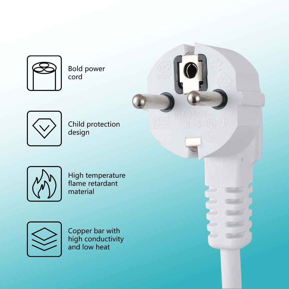 Inserto europeo transfronterizo WINNINGSTAR 3*1 cuadrado Nuevo cable de alimentación de cobre puro de PVC longitud total 5 metros cable de extensión interior