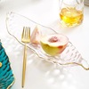 Nordic style light luxury transparent tracting gold pea plate glass disk net red household high -end high -end high -value fruit plate