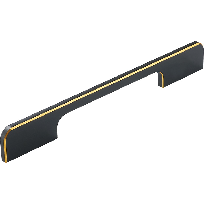 Oro negro alargado gabinete puerta moderna minimalista cajón gabinete pequeña manija armario mango gabinete manija de aleación de aluminio