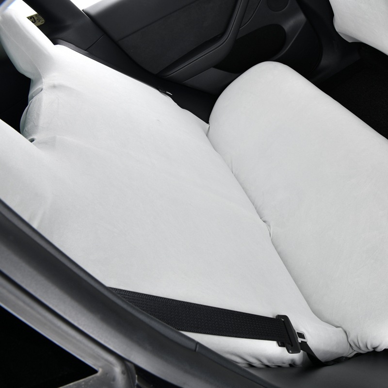 Elastic Car Seat Cover, Derong Rear Seat Cushion Cover, Seat Cushion, Backrest and Headrest Integrated Cover, Dust-Proof and Stain-Resistant, Single Layer