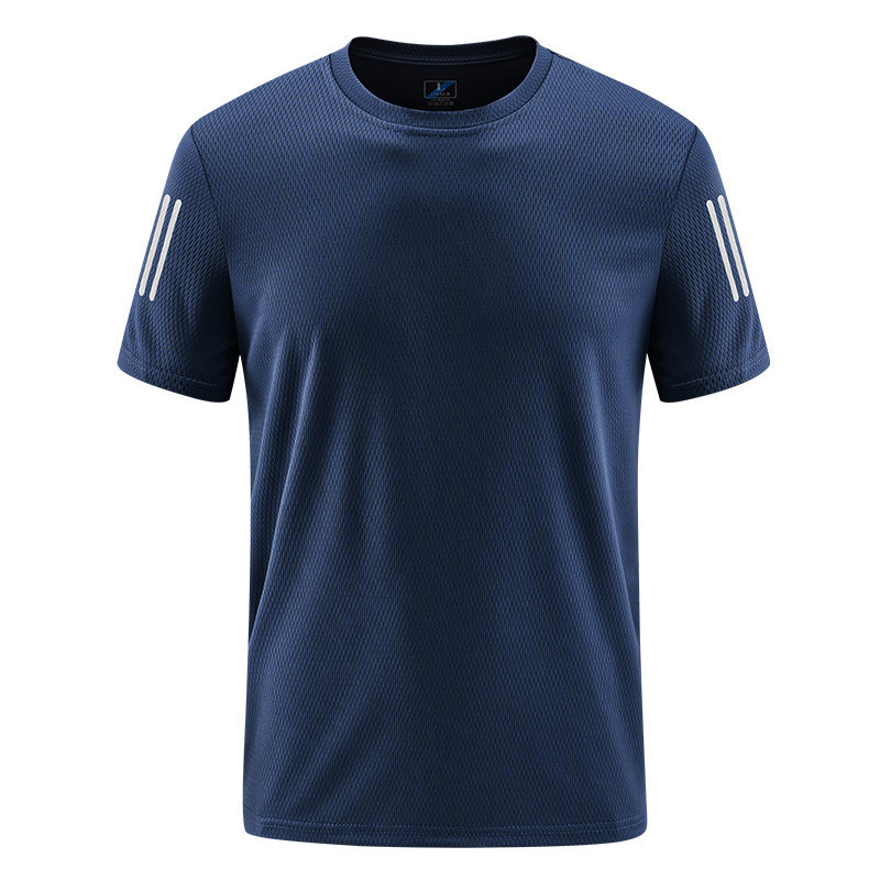 Hielo de malla hombre de verano media manga transpirable ocio deportivo acondicionamiento suelto rápido secado camiseta superior grande