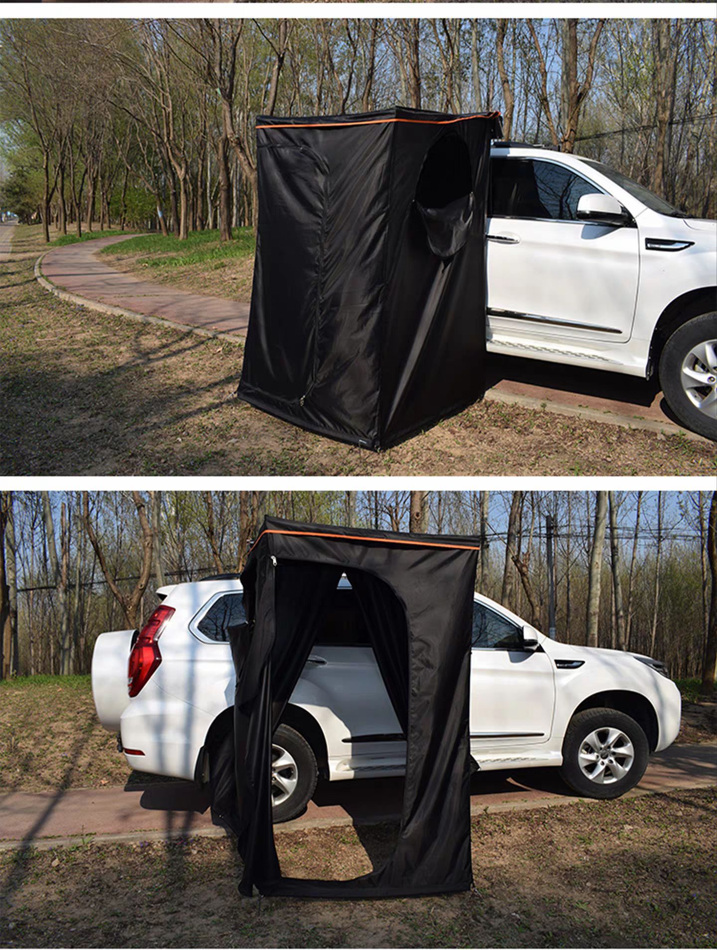 Aluminum shell car-side shower tent, car-mounted bathing room, outdoor shower, mobile toilet, car-side tent, quick-open roof tent