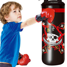 跨境热销海盗拳击沙包手套带音乐搏击沙包套装儿童室内运动玩具