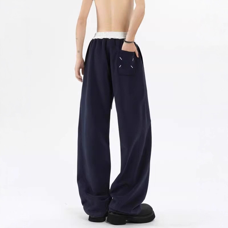 Navy Blue Margiela Curved Blade Sweatpants Men's Winter Thickened Cleanfit American Heavy Pants Casual Sports Pants Navy Blue Margiela Curved Blade Sweatpants Men's Winter Thickened Cleanfit American Heavy Pants Casual Sports Pants
