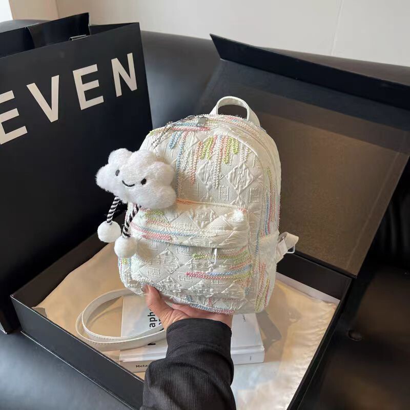 Good-Looking Soft Girl Backpack Ins Cute Little School Bag Mini Small Bag Female College Student Spring Outing Backpack
