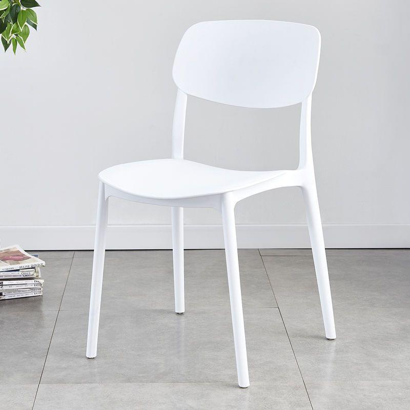 Sillas de plástico apilables respaldadas sillas de mesa de comedor gruesas taburetes de escritorio caseros plegables sillas de comedor nórdicas simples
