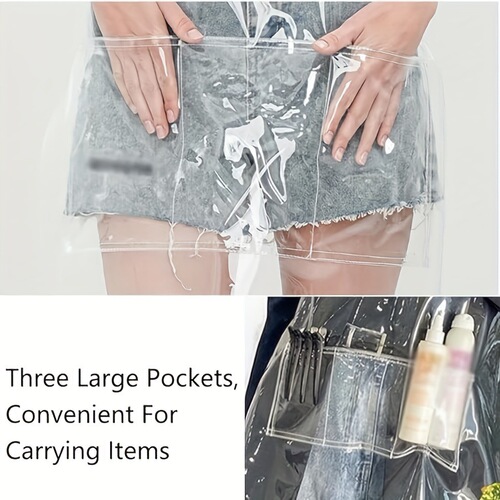 ins transparent TPU apron waterproof and oil-proof kitchen household workclothes women's cooking catering aquatic products special waist leather