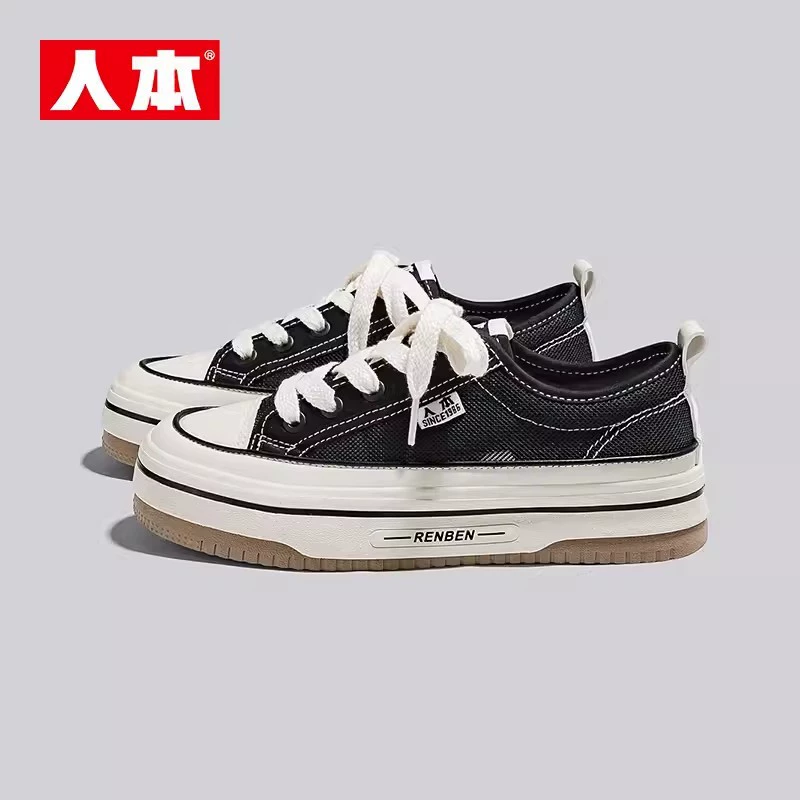 RB23113 парусиновая обувь Летняя обувь в Корейском стиле с дышащими сетчатыми вставками легкая полая повседневная спортивная обувь на платформе