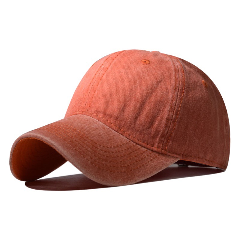 Gorra de béisbol de tela lavada transfronteriza Comercio exterior europeo y americano de moda borde curvo tapa enarbolada primavera y verano deportes al aire libre de las mujeres tablero de luz sombrero para el sol