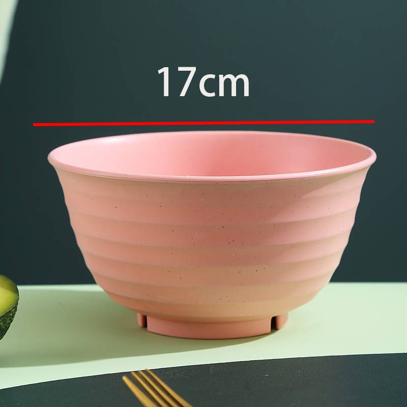 アマゾンのプラスチックの碗のネットの赤い碗の小麦わらの碗の家庭用のご飯のスープの碗のアイデアの子供の成人は転び防止の碗|undefined