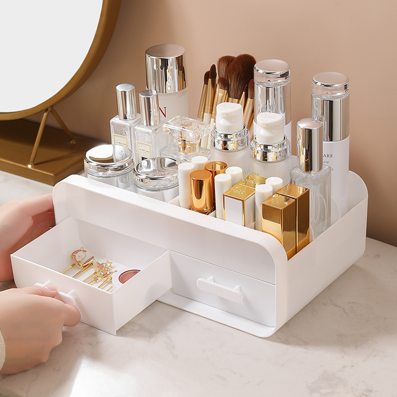 Cosmetic storage box desktop dressing table skin care product shelf lipstick organizer table drawer type small box