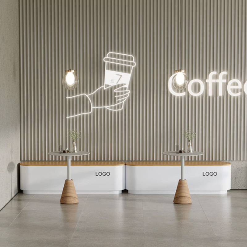 Trendy wall-mounted long bench for milk tea shops, cafes, restaurants, gyms, bar seating, and waiting areas Trendy wall-mounted long bench for milk tea shops, cafes, restaurants, gyms, bar seating, and waiting areas