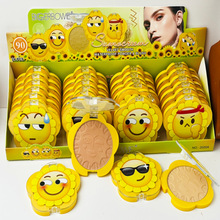 新品外贸跨境粉饼干湿两用控油定妆粉饼修容珠光哑光表情包眼影盘