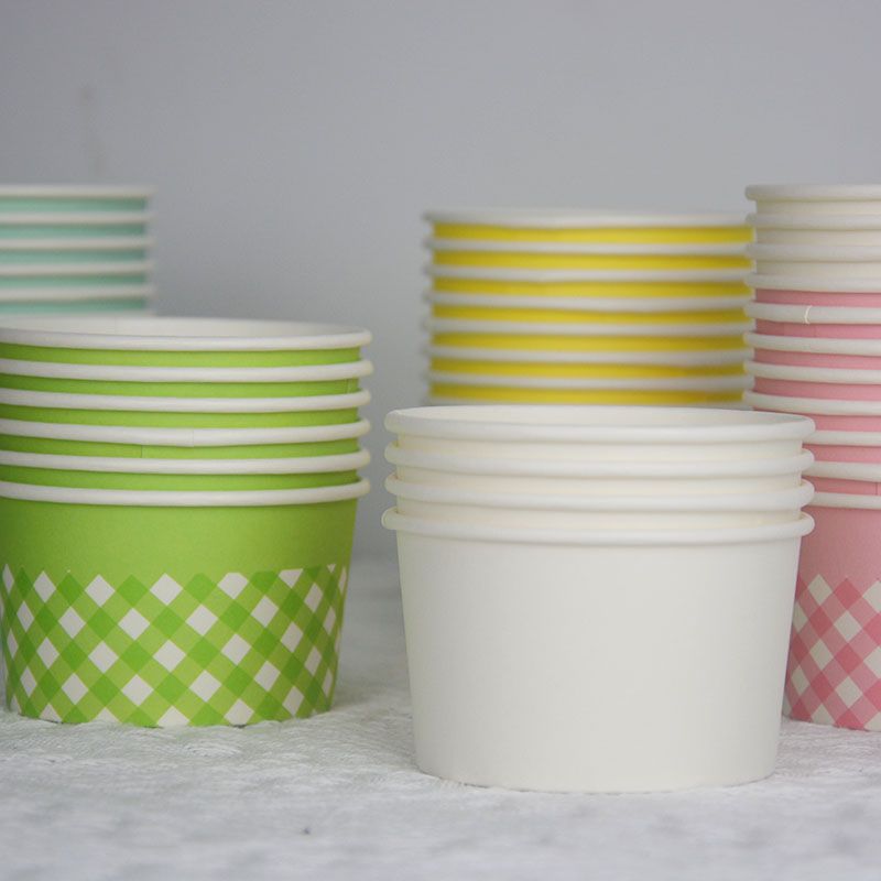 Taza de papel para pastel con cubierta desechable espesación casera puff taza helado postre embalaje tazón resistente a altas temperaturas