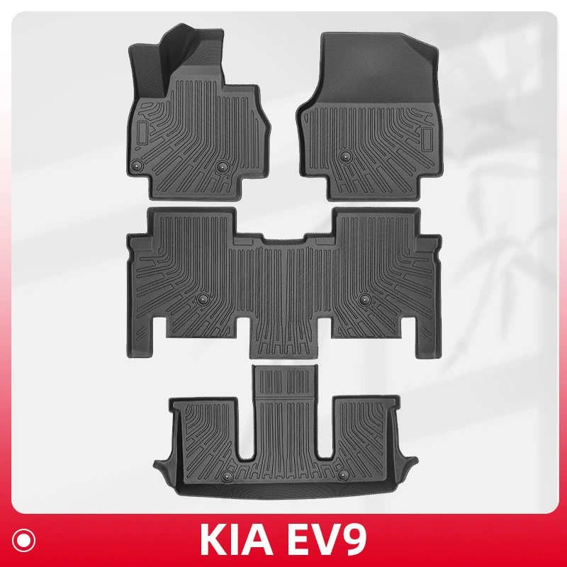 Подходит для KIA EV9 2023-2025, коврики из TPE, 3D, всепогодные, коврик в багажник, напольные коврики