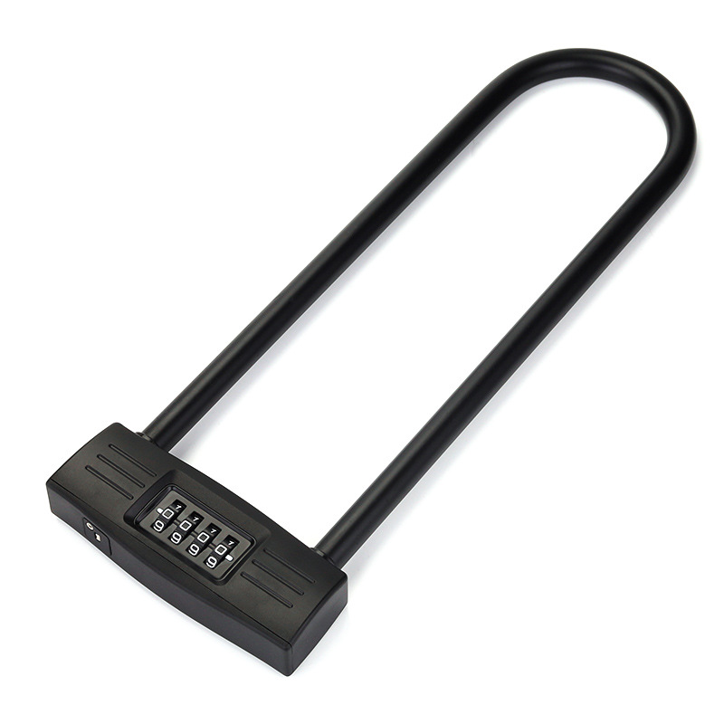 Extended U-shaped glass door password lock shop glass door U-shaped lock sliding door store door main door password hanging lock