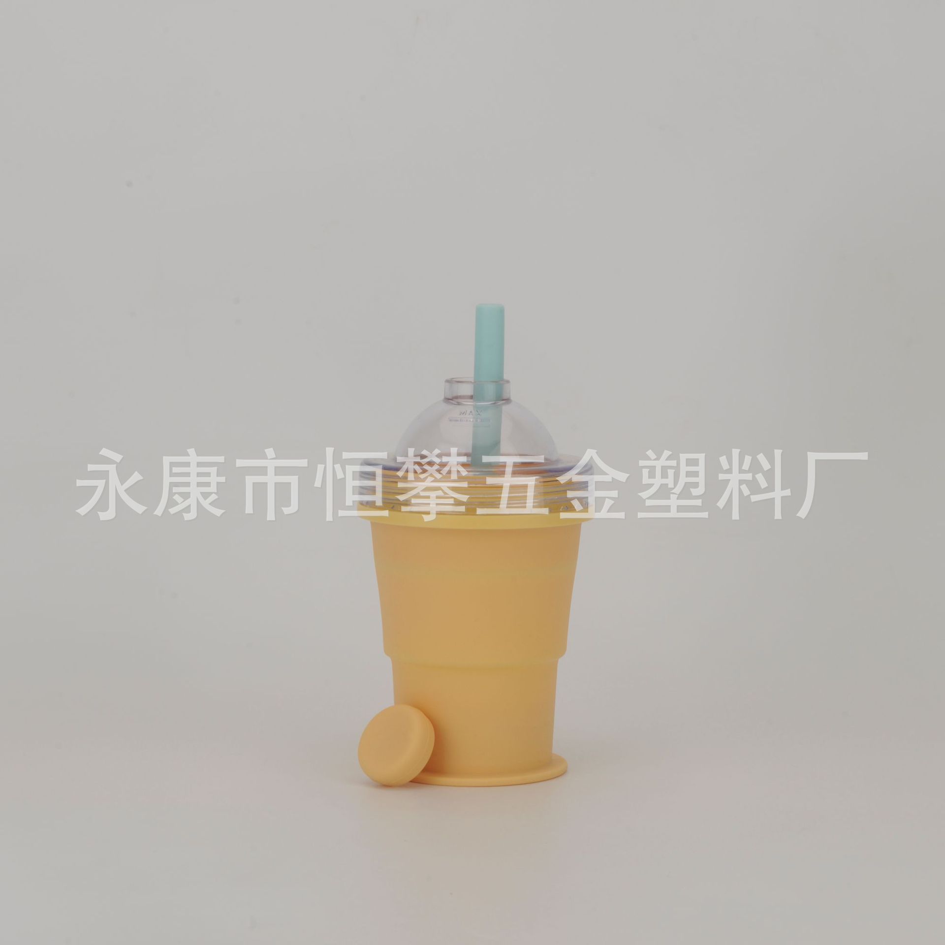 Portable foldable ice ball cup, food-grade silicone, DIY large ice ball straw cup, two-in-one multifunctional water cup