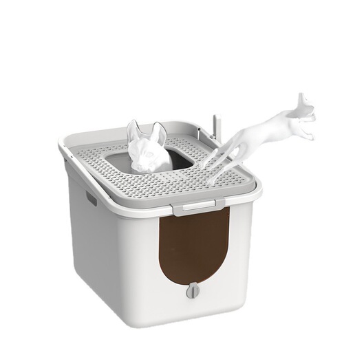 Fully enclosed top-inset extra-large bucket cat litter box cat toilet anti-splash sand cat supplies top-out cat litter pan