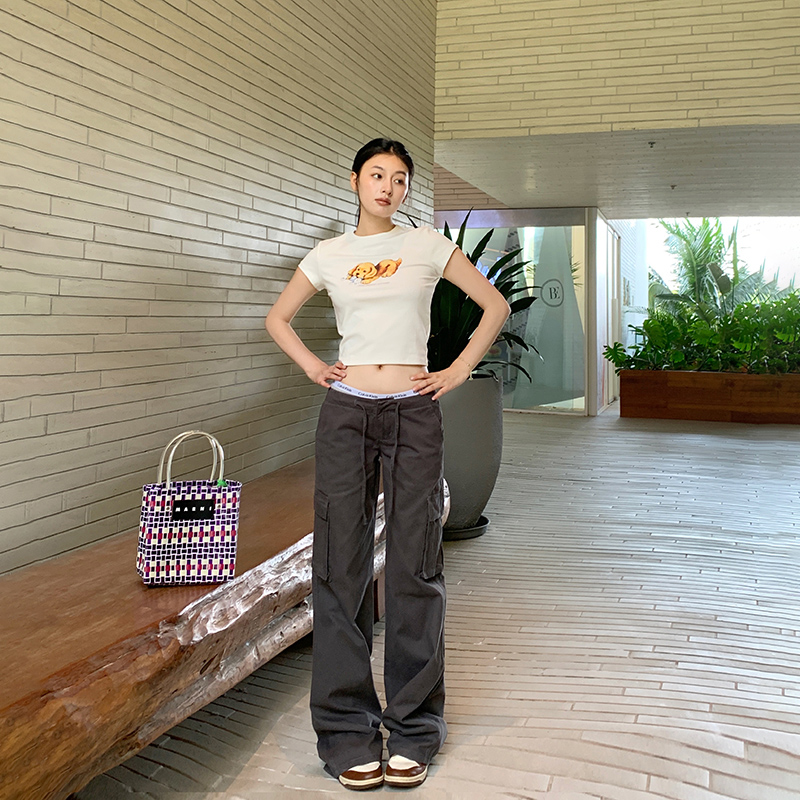 弄格辣妹工装裤女2026年新款直筒宽松显瘦美式复古阔腿裤夏季显瘦