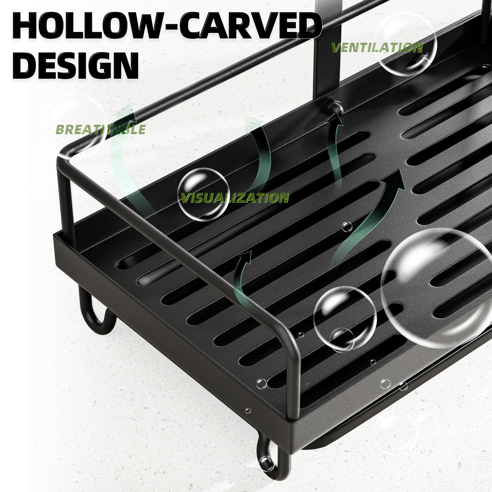 Rack de toallitas de cocina con varilla Rack de toallitas de lavado de platos Rack de almacenamiento de artículos de cocina Rack de esponja de drenaje Rack de escritorio