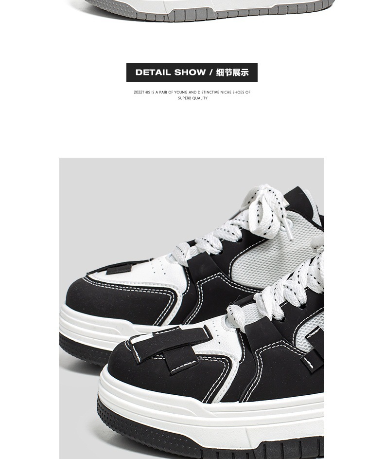 Men's Casual Sneakers White Platform Comfortable Trendy Shoes_voghion.com
