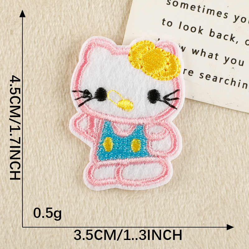 Duoku コンピュータ刺繍漫画猫子供服アクセサリー衣類パッチステッカー DIY アクセサリーハンドブック刺繍布ステッカー|undefined