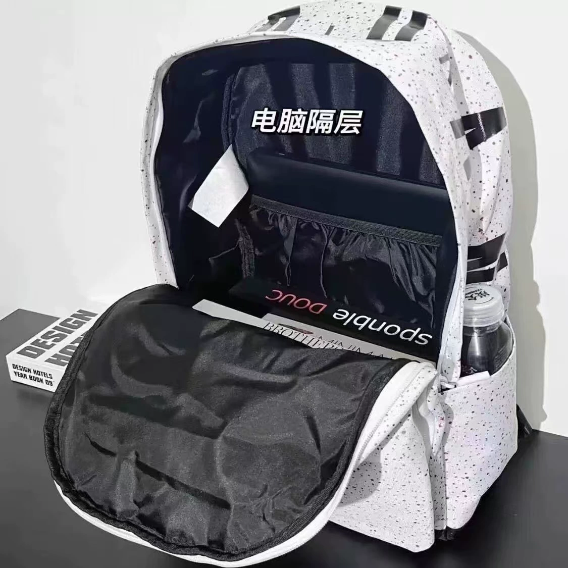 Backpack, capacious laptop with chip for students, for teenagers