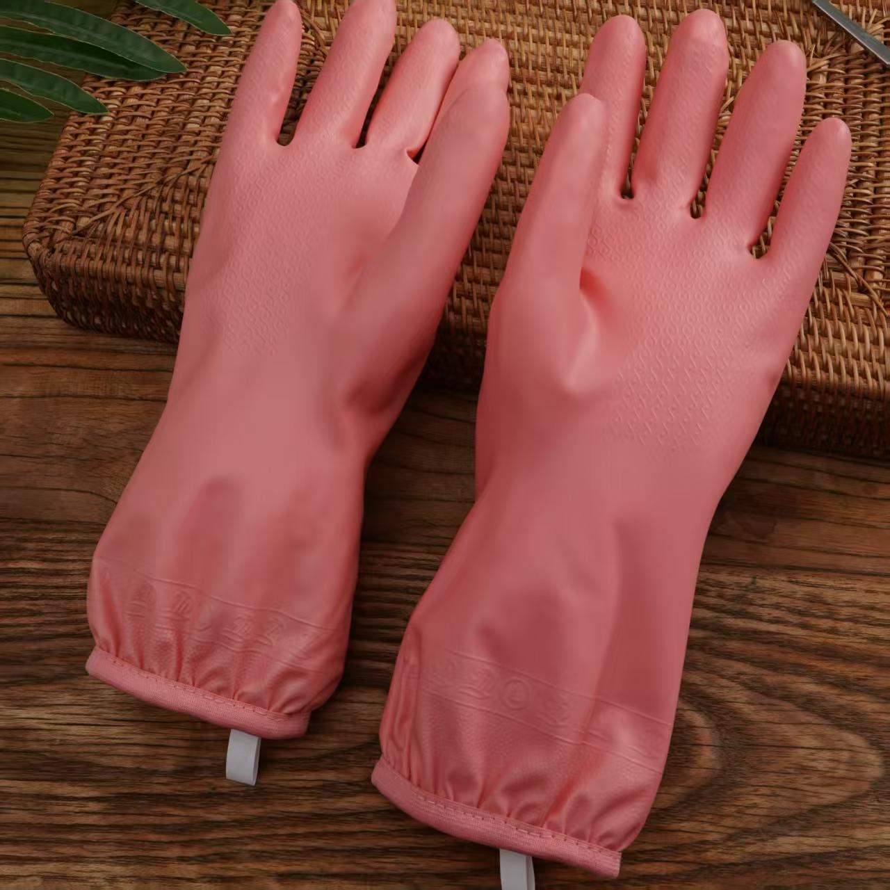 핑크색 끈 장갑
