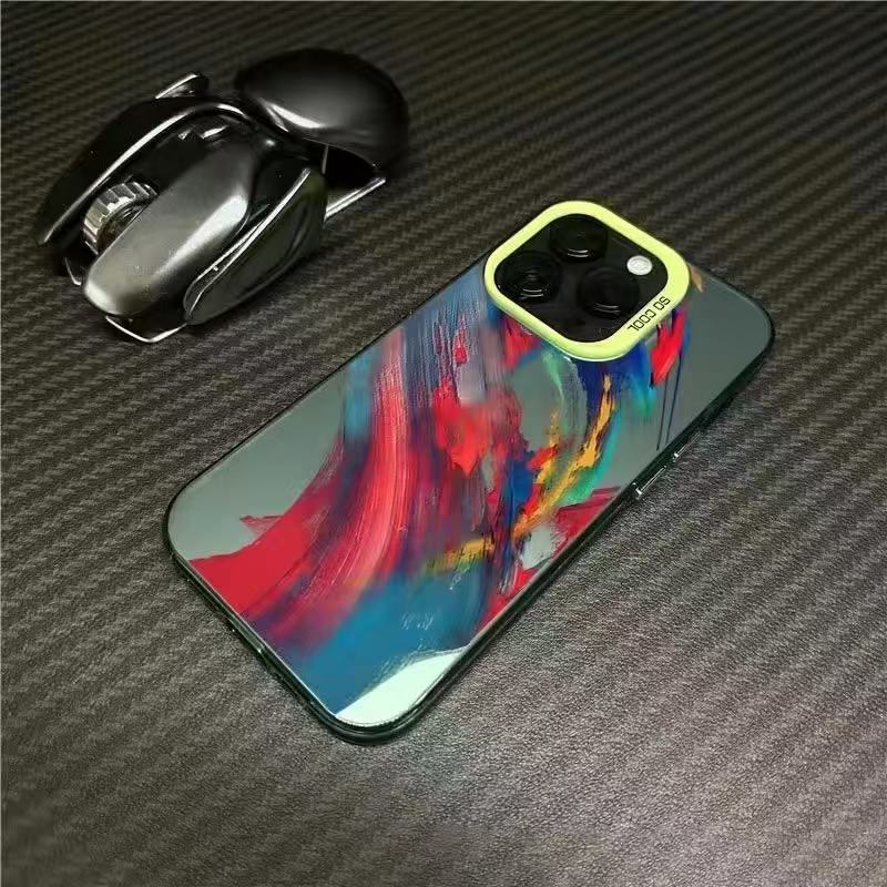 Nueva personalidad salpicada de tinta para iPhone 16 funda para teléfono móvil Apple 15promax/14 anti-caída 13pro12 Europa y América