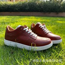 欧美大码男鞋2023新款跨境水洗复古牛皮板鞋潮鞋广州工厂定制加工