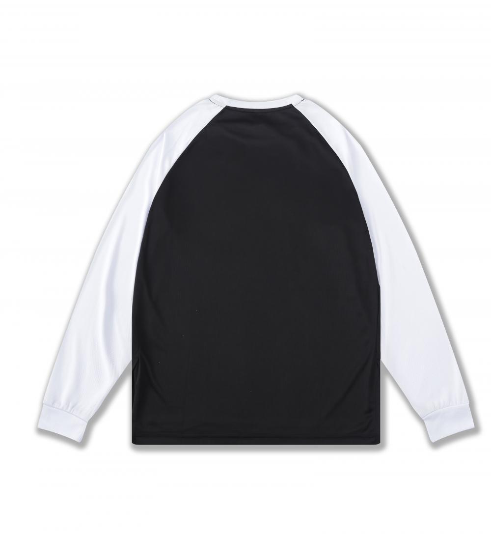 Calentamiento americano uniformes de baloncesto de color sólido cuello redondo deportivo camiseta de manga larga larga suelta secado rápido entrenamiento de sudor para hombres y mujeres fitness