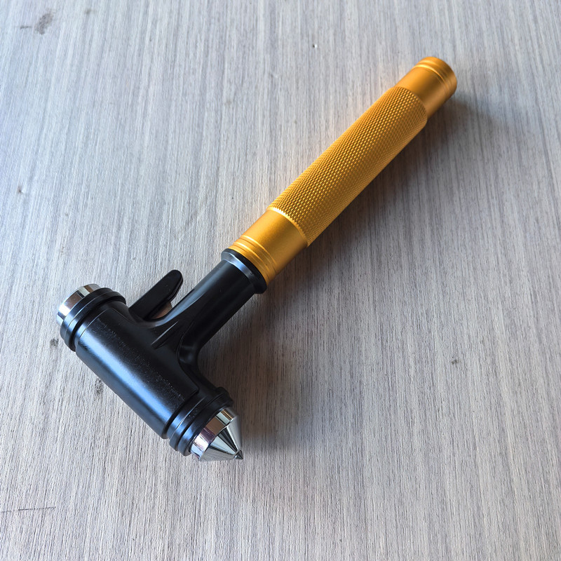 Car Safety Hammer, Car Window-Breaking Tool for Breaking Glass, Escape Tool, Multi-Functional Aluminum Alloy Tungsten Steel Fire Hammer for Vehicles